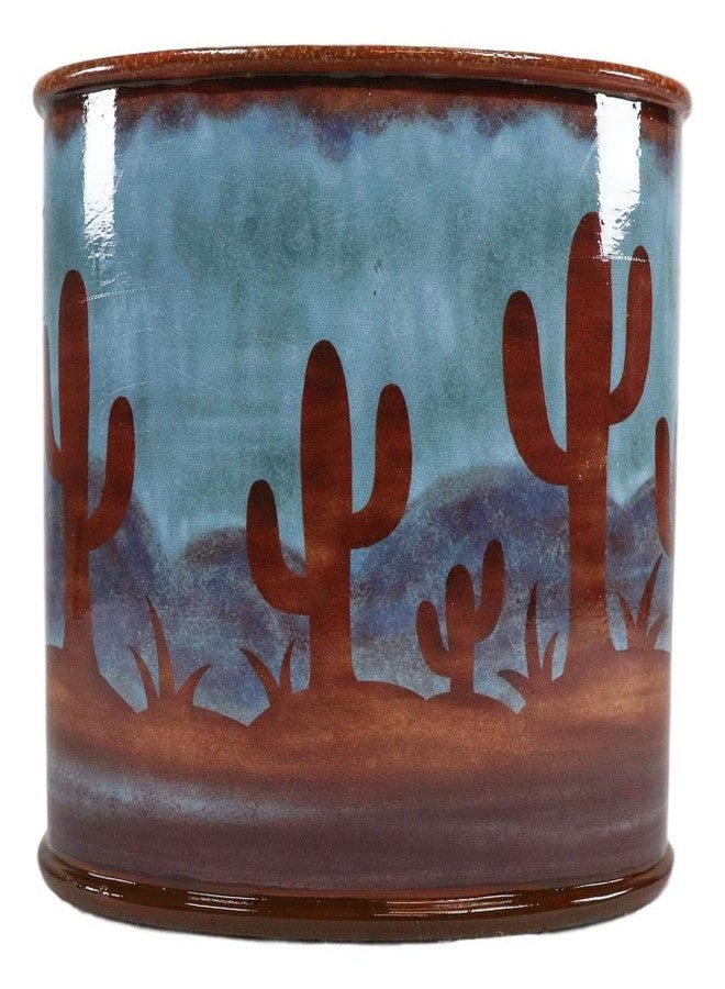 Ebros Gift Ebros Rustic Southwestern Desert Cactus Arizona Wilderness Bathroom Accent Resin Figurine Accessories Western Country Cabin Lodge Decorative (Toothbrush and Toothpaste Holder) - Image 1