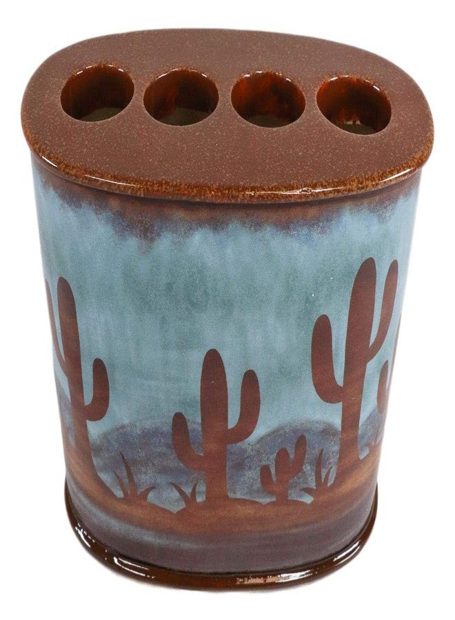 Ebros Gift Ebros Rustic Southwestern Desert Cactus Arizona Wilderness Bathroom Accent Resin Figurine Accessories Western Country Cabin Lodge Decorative (Toothbrush and Toothpaste Holder) - Image 4
