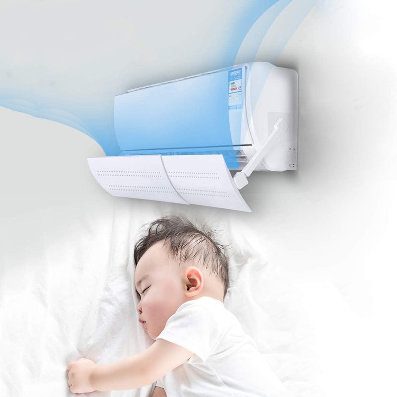 FAD Solutions Adjustable Air Conditioner Wind Deflector Baffle - Telescopic Anti Direct Blowing Retractable Shield Cold AC Cover (2 Plates) - Image 2