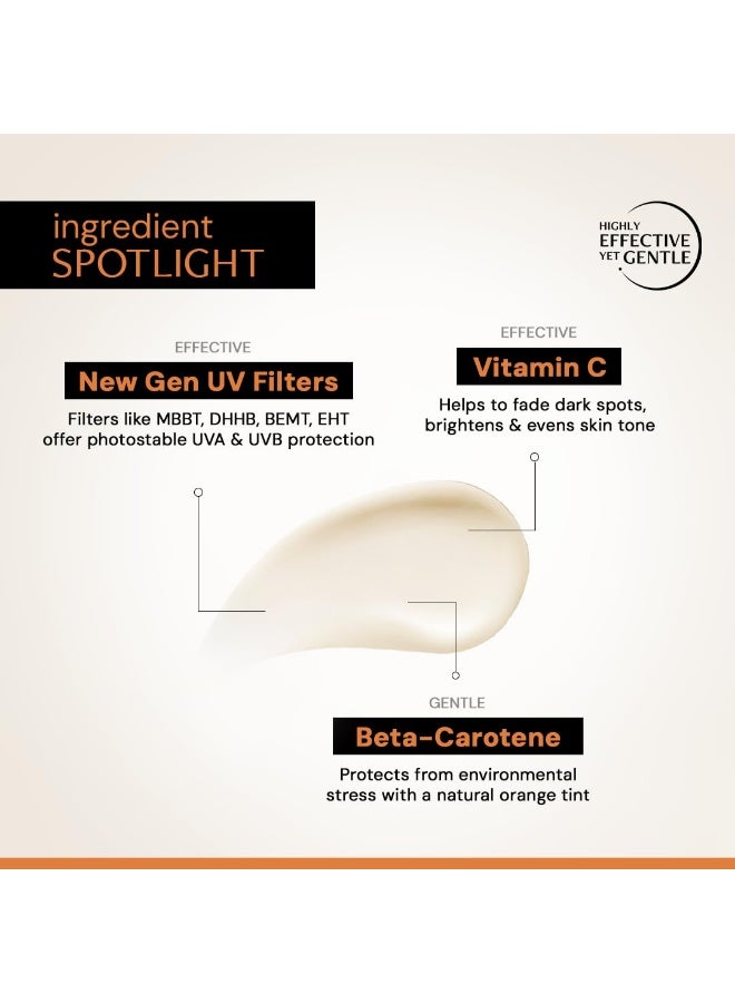 Deconstruct 5% Vitamin C Gel Sunscreen for Oily Skin SPF 50 PA++++ | Brightens Skin Tone | New Gen UV Filters | Lightweight & Non-greasy | In vivo tested | For Men & Women - 50g - Image 2
