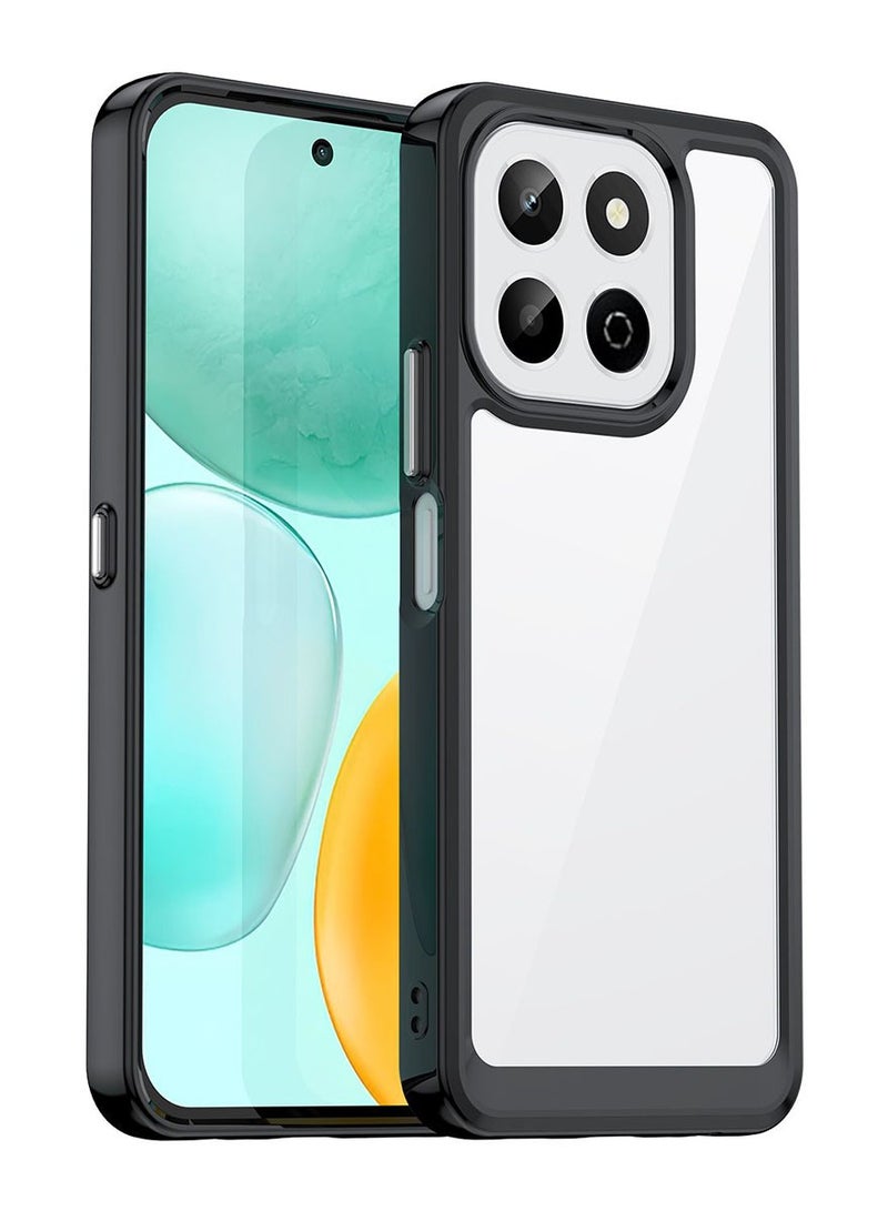 SanHu for Honor X7c 4G/5G Case Cover, High Quality Hard Backplane Soft Border Pure and Bright Comfortable Feel Cell Phone Protective Case for Honor X7c 4G/5G, Black - Image 1