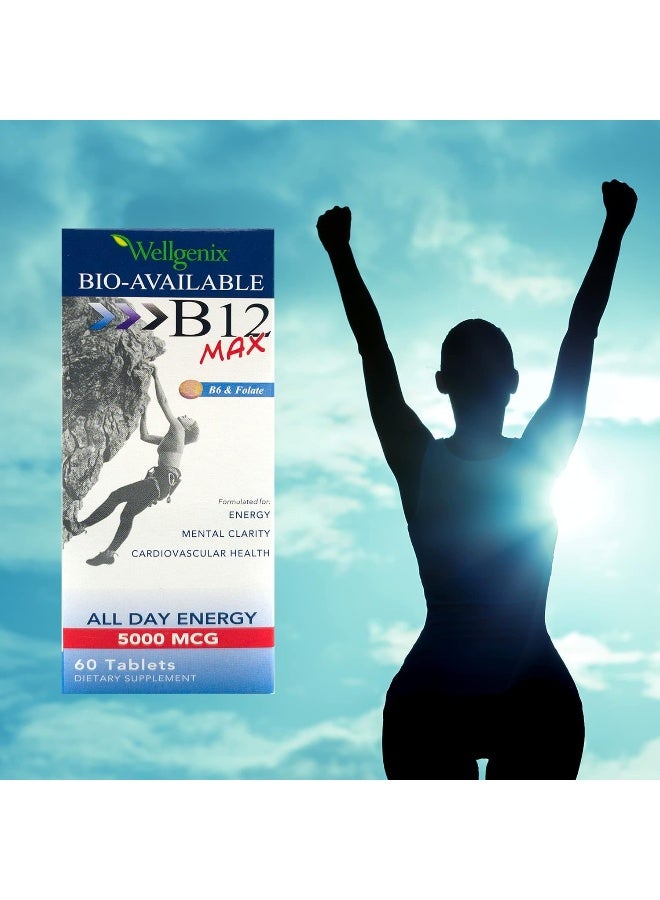 Wellgenix B12 Max Tablets for Energy - 60 Count - Image 3