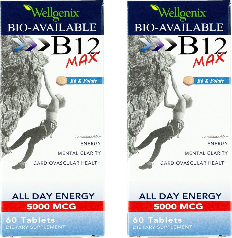 Wellgenix B12 Max Tablets for Energy - 60 Count - Image 1