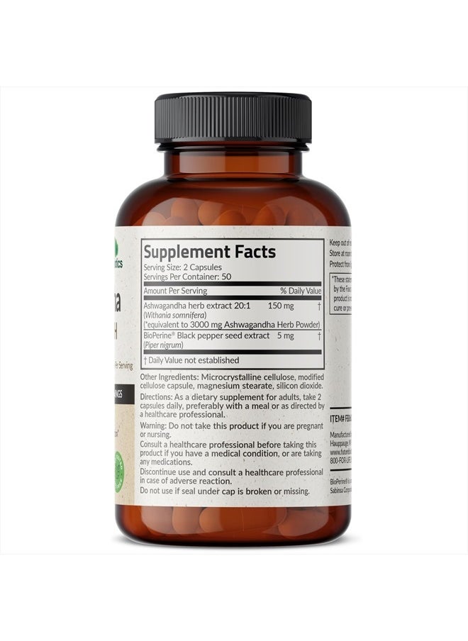 Futurebiotics - Ashwagandha Extra Strength Stress & Mood Support with BioPerine - Non GMO Formula, 100 Vegetarian Capsules - Image 1