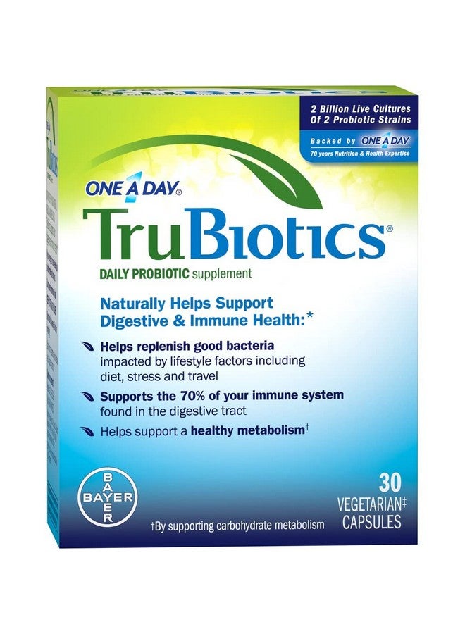 TruBiotics Daily Probiotic 30 Capsules Gluten Free Soy Free Digestive + Immune Health Support Supplement For Men And Women - Image 2