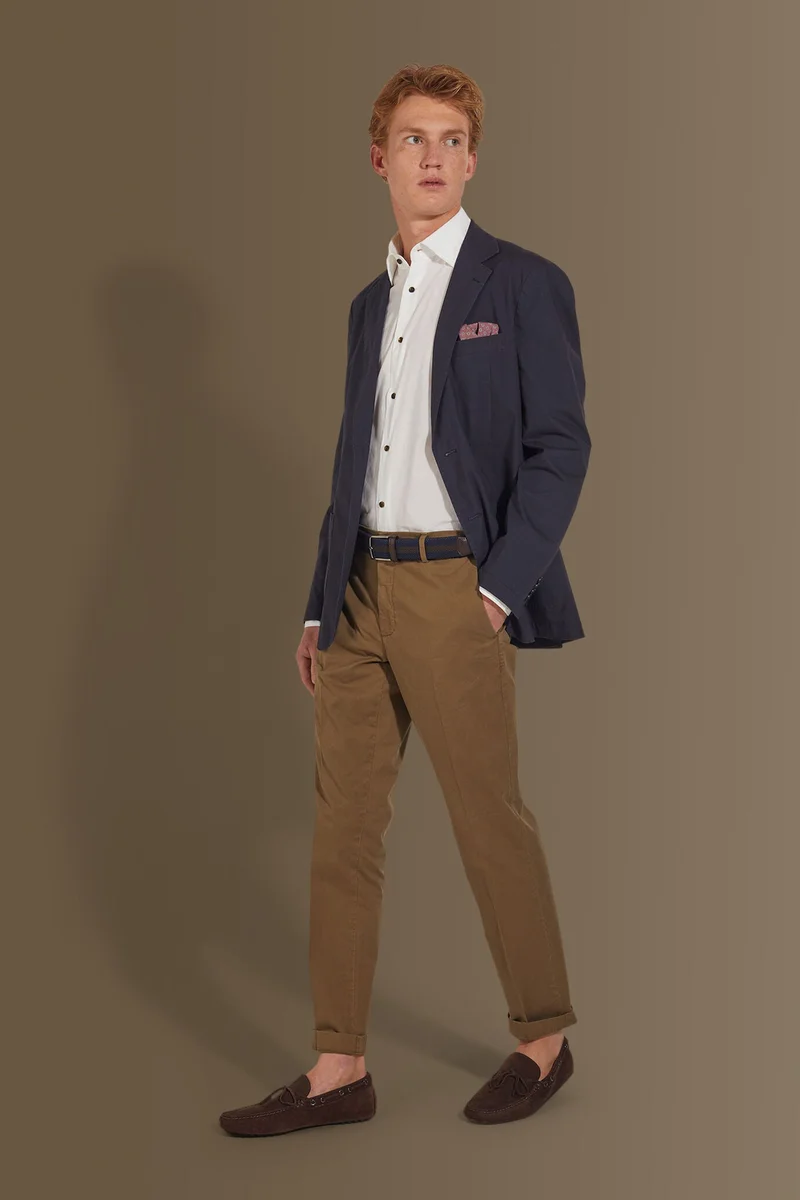 Doppelganger Brown Classic chino trousers - Nut for Men | Best Price UAE
