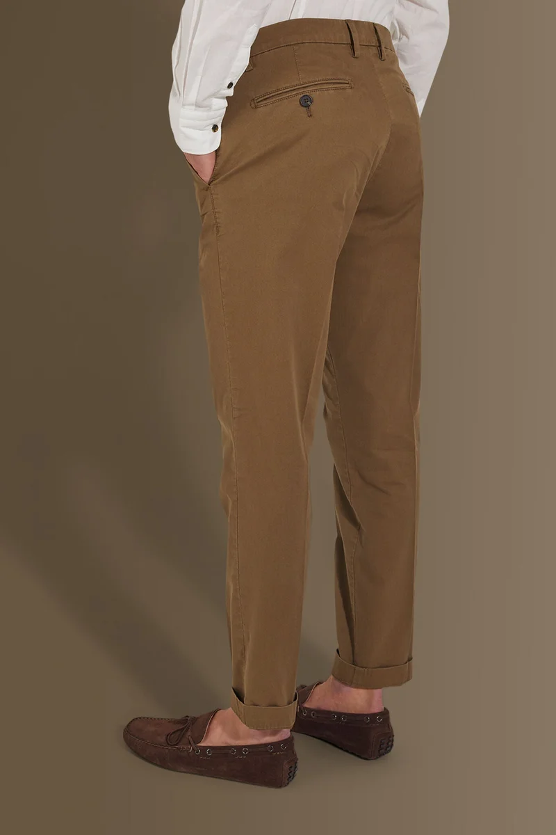 Doppelganger Brown Classic chino trousers - Nut for Men | Best Price UAE