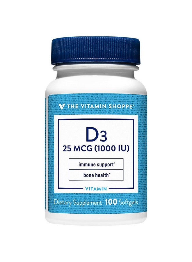 The Vitamin Shoppe Vitamin D3 1000IU Softgel, Supports Bone & Immune Health, Aids in Cellular Growth & Calcium Absorption, Gluten Free & Once Daily Formula (100 Softgels) by The Vitamin Shoppe - Image 1