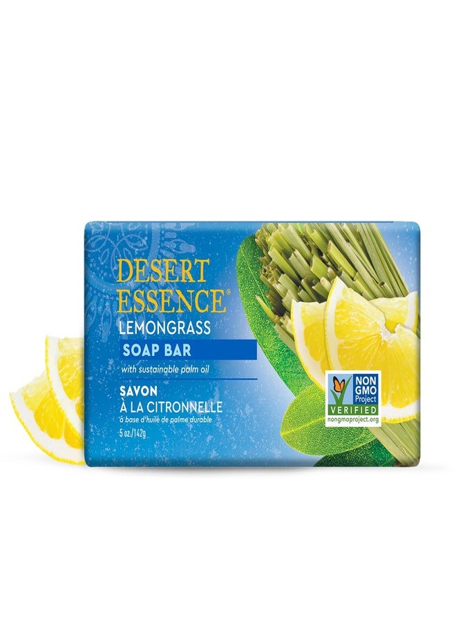 Desert Essence Lemongrass Soap Bar - Creamy Botanical Cleanser with Sustainable Palm, Lemongrass & Jojoba Oils - Vegan, Sulfate-Free, Cruelty-Free - 5 oz - Image 2