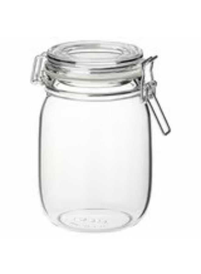 Jar with lid clear glass 1 l - Image 1