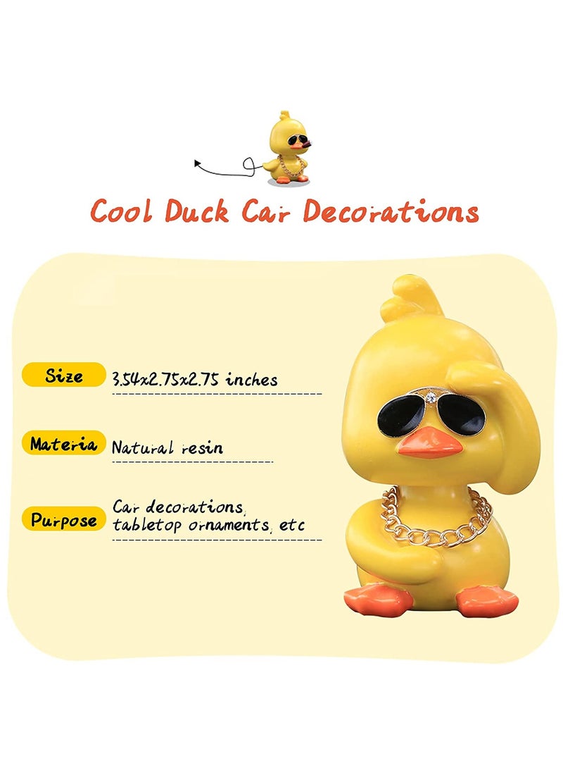 SYOSI Dashboard Decorations Duck Cute Yellow Duck Toy Car Ornaments Cool Duck Car Dashboard Decorations Shaking Head Doll Wave Left yellow - Image 4