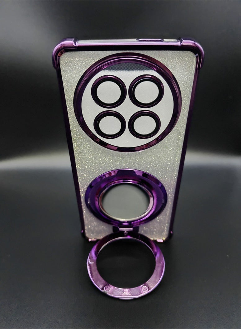 تنطبق على هونور x9c 5G 6.78 بوصة الهاتف المحمول حالة واقية ، مع مرآة مستحضرات التجميل سطح المكتب ، ومكافحة الاصطدام ، الأرجواني الماس فلاش التكنولوجيا - Image 5