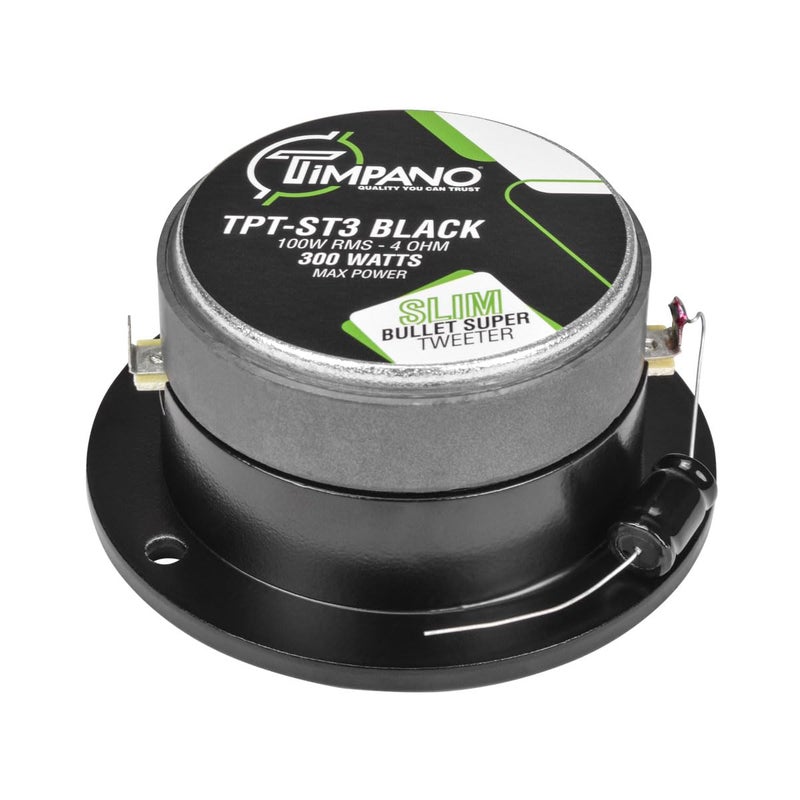 Timpano TPT-ST3 Black Slim Super Tweeter, 600 Watts 4 Ohm, 105 dB, 1 in Voice Coil, 3.75 Inch Pro Car Sound System Bullet Tweeters (Pair) - Image 5