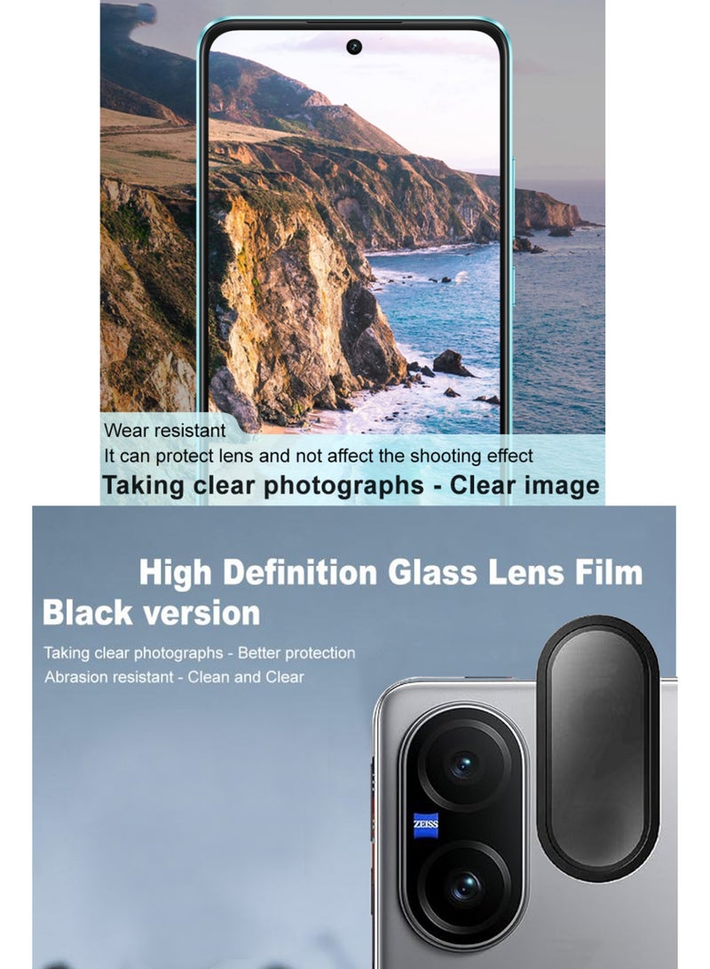 حماية عدسة الكاميرا الخلفية لجهاز فيفو V60 لايت - زجاج مقوى شفاف HD بصلابة 9H - واقي عدسة / واقي زجاج الكاميرا المقاوم للخدوش / مقاوم للخدوش / متوافق مع الحافظة - أسود - Image 4