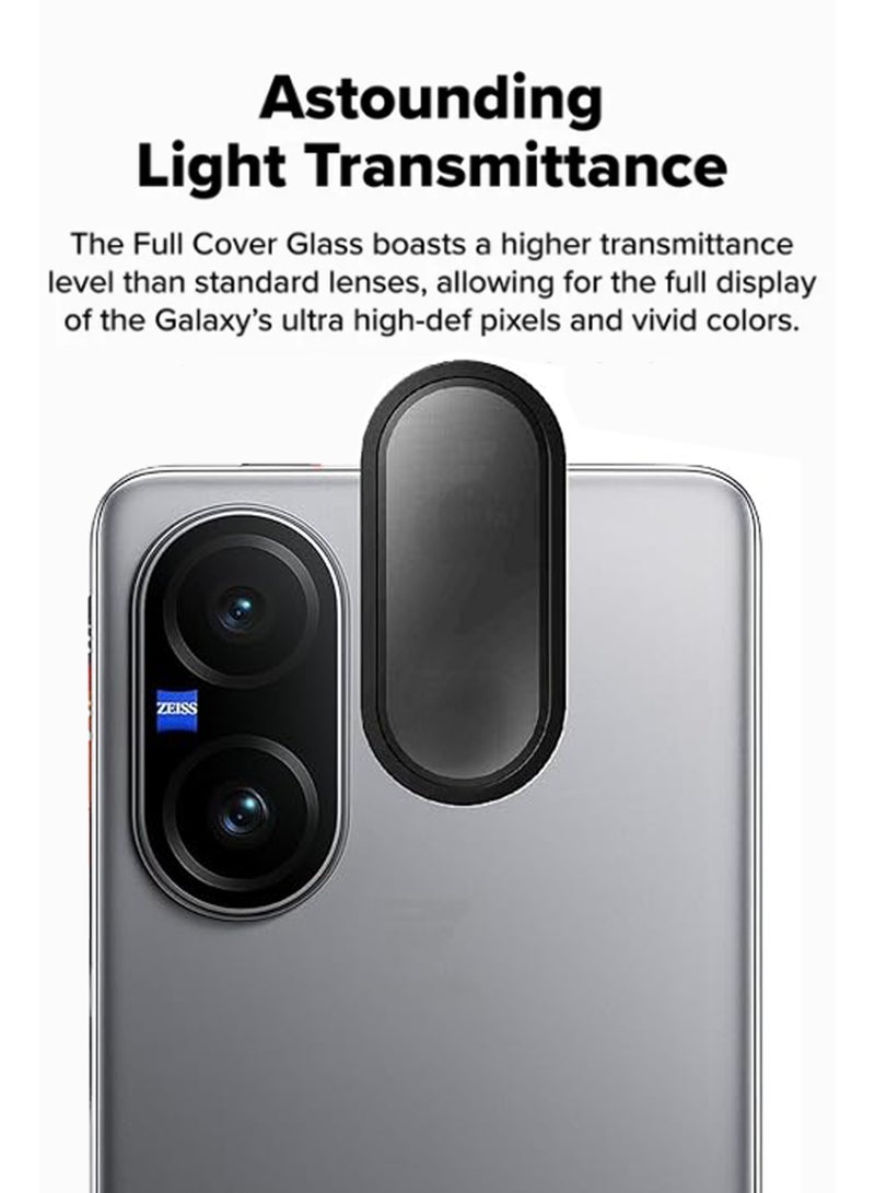 حماية عدسة الكاميرا الخلفية لجهاز فيفو V60 لايت - زجاج مقوى شفاف HD بصلابة 9H - واقي عدسة / واقي زجاج الكاميرا المقاوم للخدوش / مقاوم للخدوش / متوافق مع الحافظة - أسود - Image 3