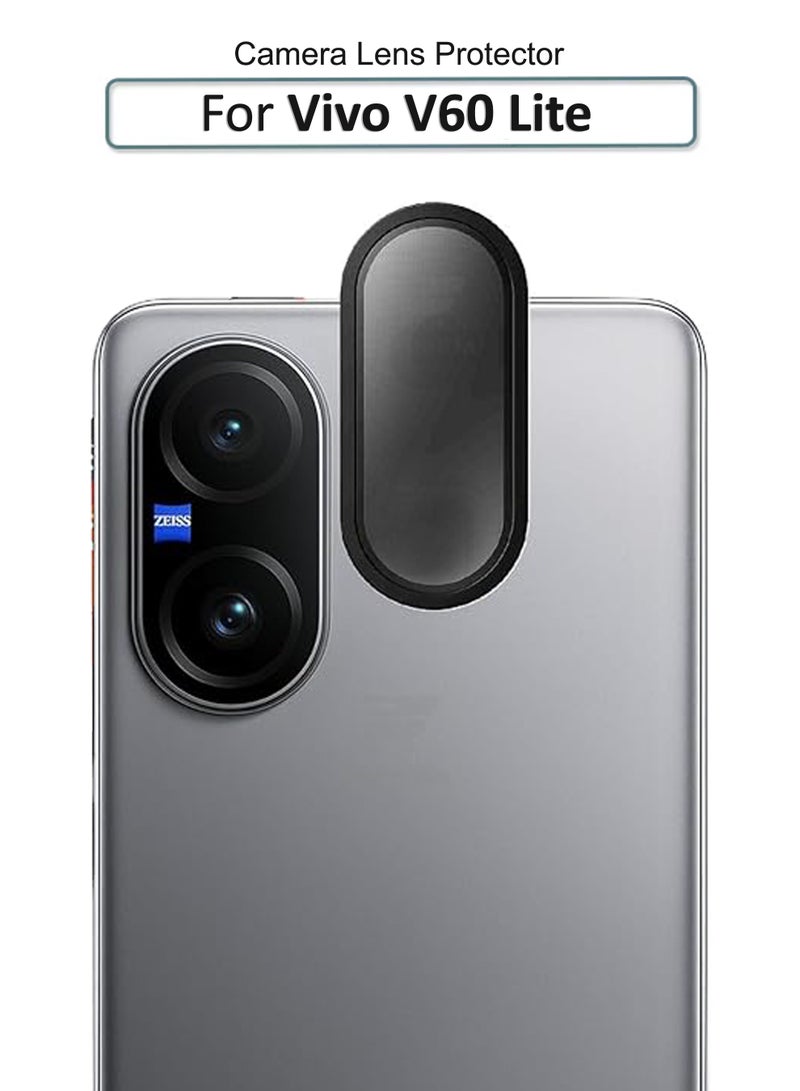 حماية عدسة الكاميرا الخلفية لجهاز فيفو V60 لايت - زجاج مقوى شفاف HD بصلابة 9H - واقي عدسة / واقي زجاج الكاميرا المقاوم للخدوش / مقاوم للخدوش / متوافق مع الحافظة - أسود - Image 1