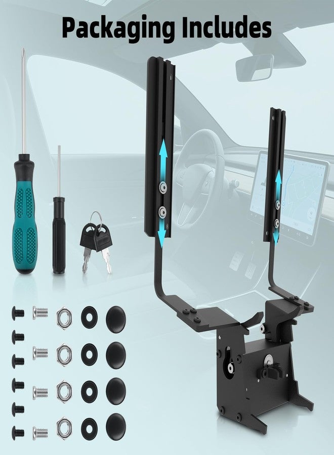 Bopowo The Original No Drill Front License Plate Holder Anti-Theft Lock Compatible with 2025 2026 Tesla Y Juniper Movable up and Down, No Adhesives License Frame - Image 5