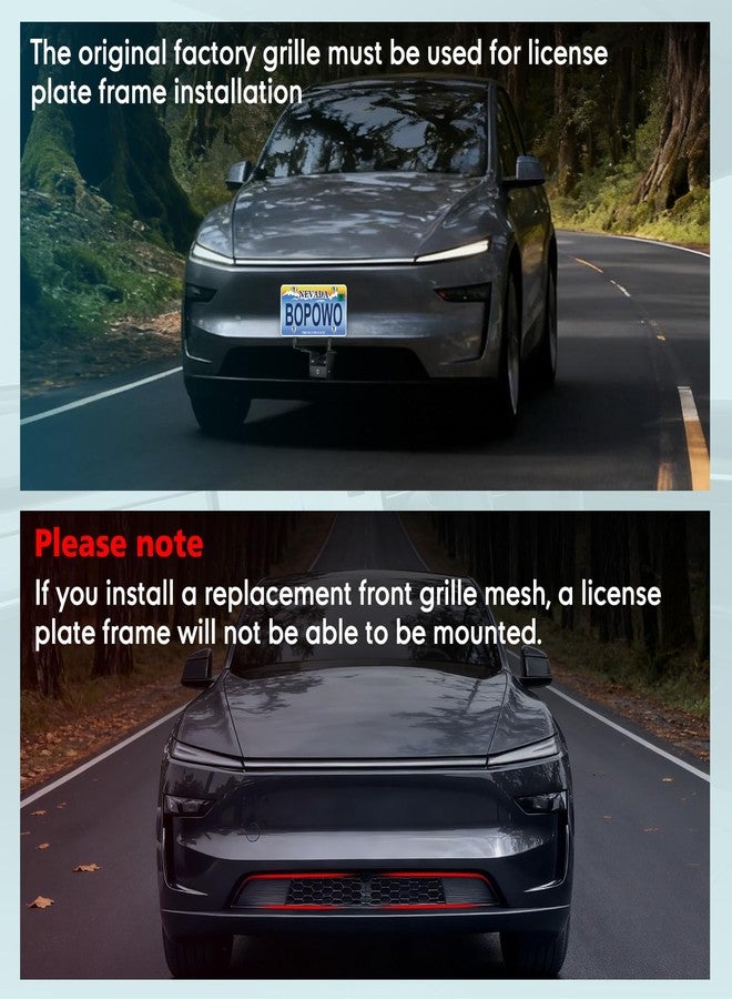Bopowo The Original No Drill Front License Plate Holder Anti-Theft Lock Compatible with 2025 2026 Tesla Y Juniper Movable up and Down, No Adhesives License Frame - Image 4