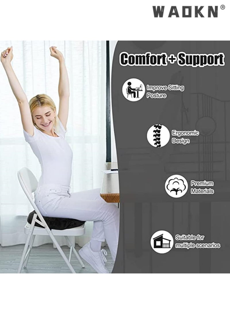 WAOKN Memory Foam Seat Cushion, Massage Seat Cushion, Anti Hemorrhoids Cushion, Hip Push Up, Yoga Orthopedic, Comfort Foam Tailbone Pillow,Office Seat Cushion, Car Office Chair Seat Cushion Pad (BLACK)  - Image 2