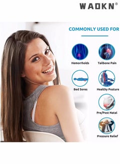 WAOKN Memory Foam Seat Cushion, Massage Seat Cushion, Anti Hemorrhoids Cushion, Hip Push Up, Yoga Orthopedic, Comfort Foam Tailbone Pillow,Office Seat Cushion, Car Office Chair Seat Cushion Pad (BLACK)  - Image 5