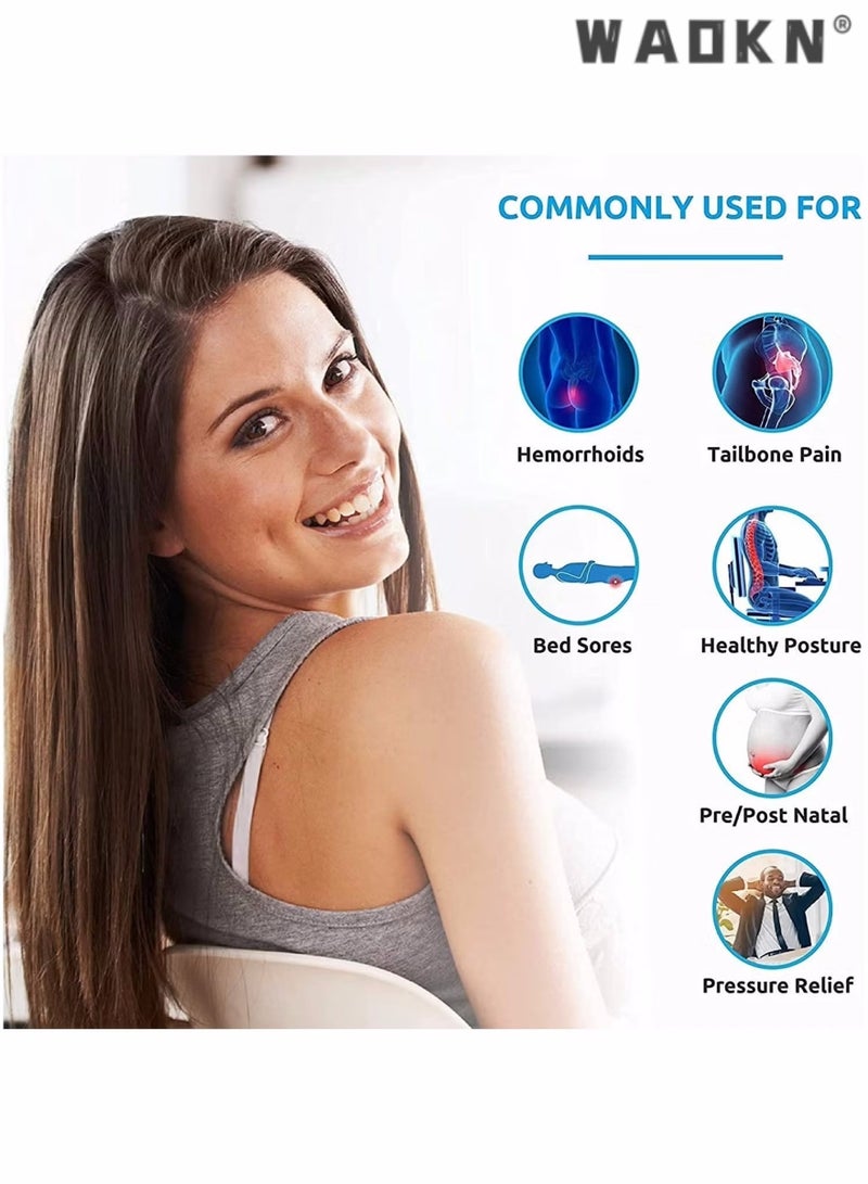 WAOKN Memory Foam Seat Cushion, Massage Seat Cushion, Anti Hemorrhoids Cushion, Hip Push Up, Yoga Orthopedic, Comfort Foam Tailbone Pillow,Office Seat Cushion, Car Office Chair Seat Cushion Pad (BLACK)  - Image 5