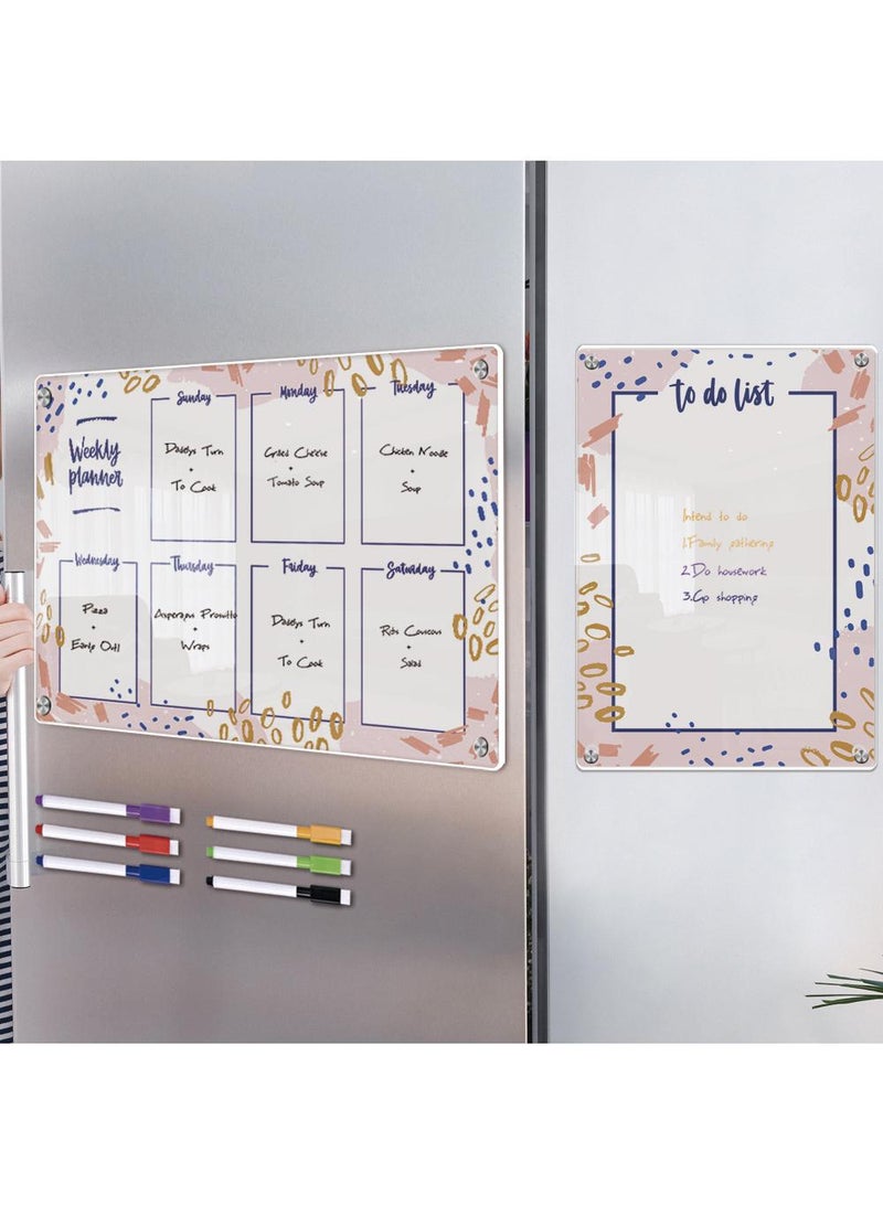 Magnetic Transparent Acrylic Week Plan Memo Message Board Erasable Magnetic Refrigerator Sticker - Image 1