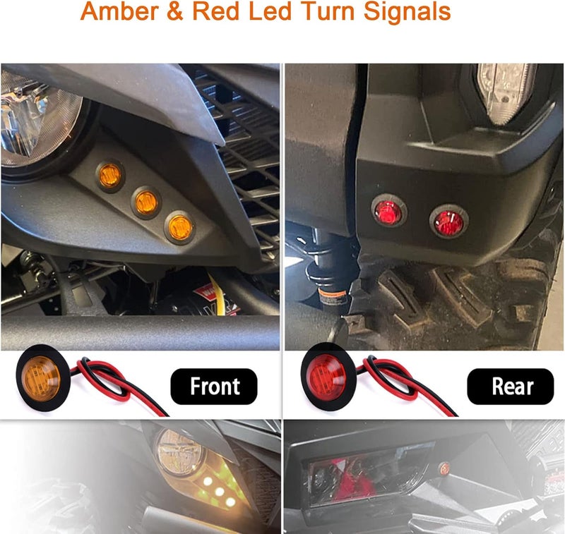 EAYBOMC UTV Turn Signal Kit with Rocker Switch for Polaris RZR Ranger Turbo Can-am - Image 5