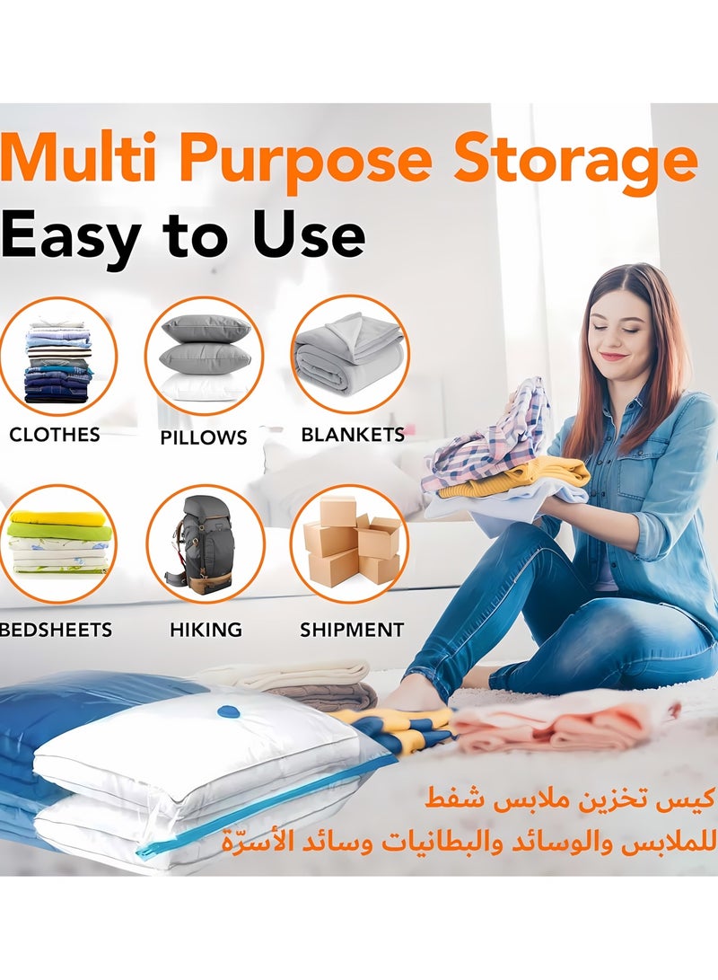 YIM-VIBEHAUS Plastic Vacuum Seal Bag Vacuum Storage Bags with Pump, 6 Pack Vacuum Seal Storage Bags, Reusable Vacuum Bags for clothes, Mattress, Blanket, Duvets, Pillows, Comforters, Quilt, Travel （60 x 80 cm） - Image 3