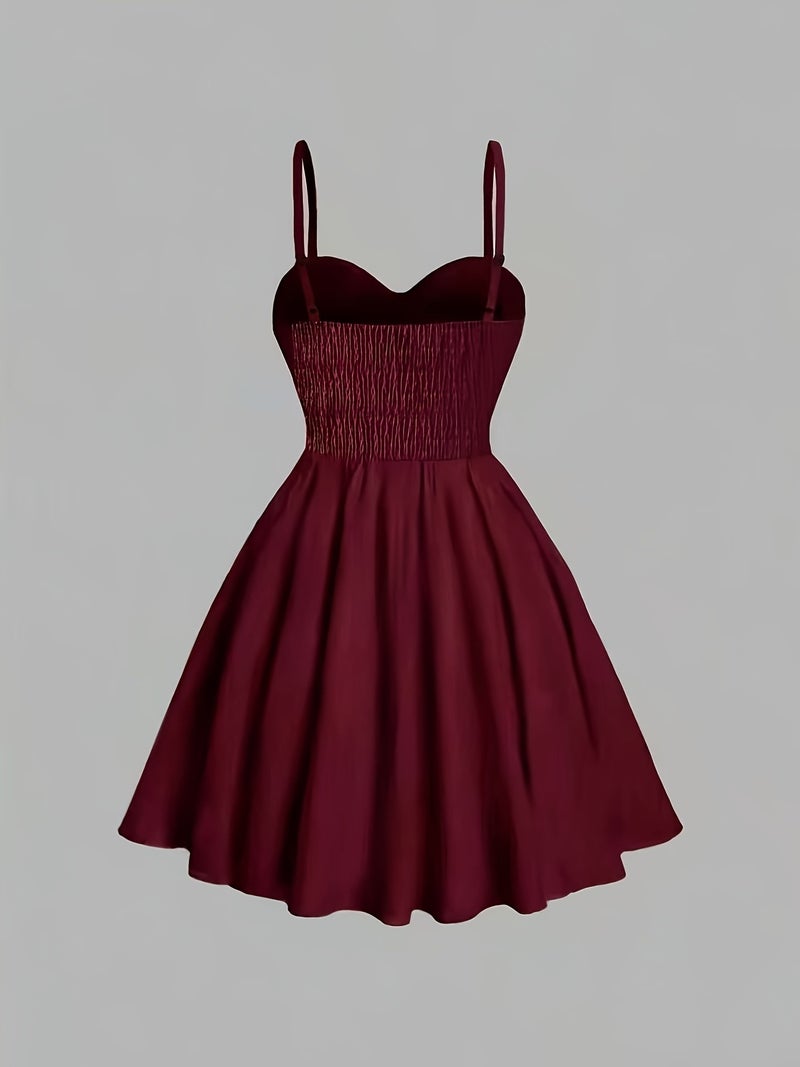Summer Elegant Floral Print Waist-Cinching Strappy Mini Dress for Women - Image 2