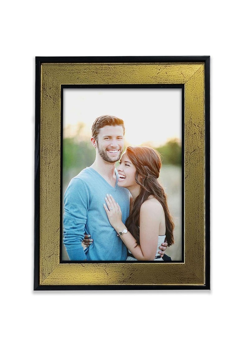 Art Street Art Street Premium 3D Table Top Photo Frame, Synthetic Picture Frames For Home Décor, Office Desk, Bedroom & Living Room (Black-Gold, Size 5x7 inch)  - Image 2
