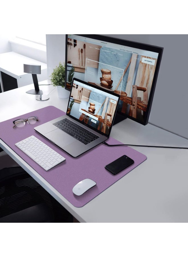 Towwi Desk Pad 90×43cm – Waterproof Leather Desk Mat, Smooth Extended Surface for Keyboard & Mouse (Violet) - Image 3