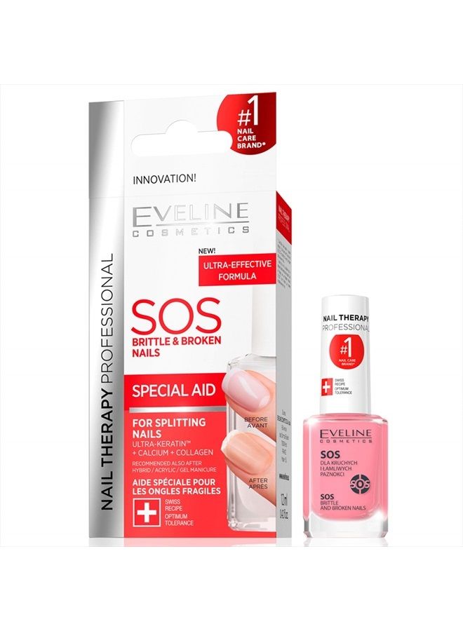 EVELINE COSMETICS علاج الأظافر الهشة والمكسورة SOS متعدد الفيتامينات - Image 1