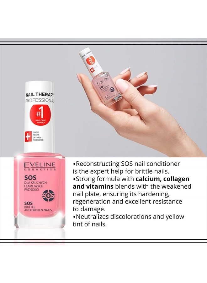 EVELINE COSMETICS علاج الأظافر الهشة والمكسورة SOS متعدد الفيتامينات - Image 2