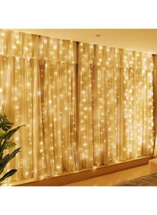 300 LED Curtain Lights, 10ft*10ft Curtain String Lights, 8 Lighting Modes Indoor Curtain Lights for Bedroom, Wedding, Party, Indoor and Outdoor Decoration (Warm White) - pzsku/Z8E5C244247A68C009D53Z/45/1747771863/4522367e-515d-4b25-8f2c-4dbf53190391