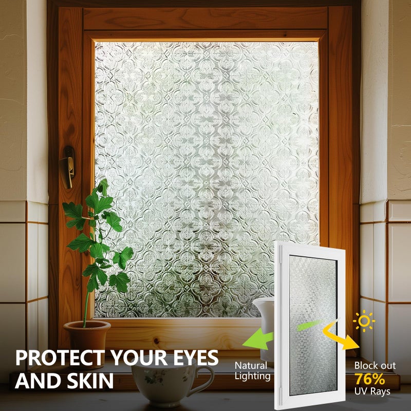 ADD.HERES 3D Stained Glass Window Film, Decorative Window Privacy Film for Bathroom,Front Door,Home, Sun Blocking Heat Control,Static Cling, Flowering Crab-Apple 23.6inch x 35.4inch - Image 3