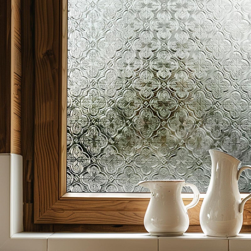 ADD.HERES 3D Stained Glass Window Film, Decorative Window Privacy Film for Bathroom,Front Door,Home, Sun Blocking Heat Control,Static Cling, Flowering Crab-Apple 23.6inch x 35.4inch - Image 1