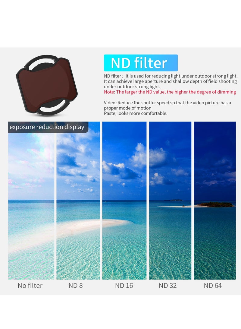 SOLARAE ND Filters Set for DJI Avata 2 Accessories, 6 Pack Plastics Gimbal Camera Len Filters for DJI Avata 2 (CPL, UV, ND8, ND16, ND32, ND64) - Image 4