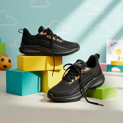 TRASE Sports Shoes for Kids | Stylish Lightweight Comfortable Kids Shoes for Boys and Girls (Black, 5 UK) - Image 4