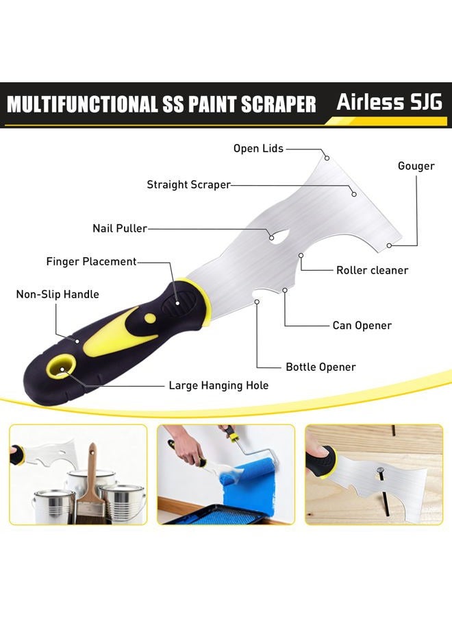 Airless SJG 15-Piece Professional Drywall Tool Kit - 14PCS Stainless Steel Drywall Knife Set with 12" Aluminum Hawk, 14" Mud Pan, Oxford Carry Bag & Sanding Block, Complete Spackle Tools for Home & Contractor - Image 5