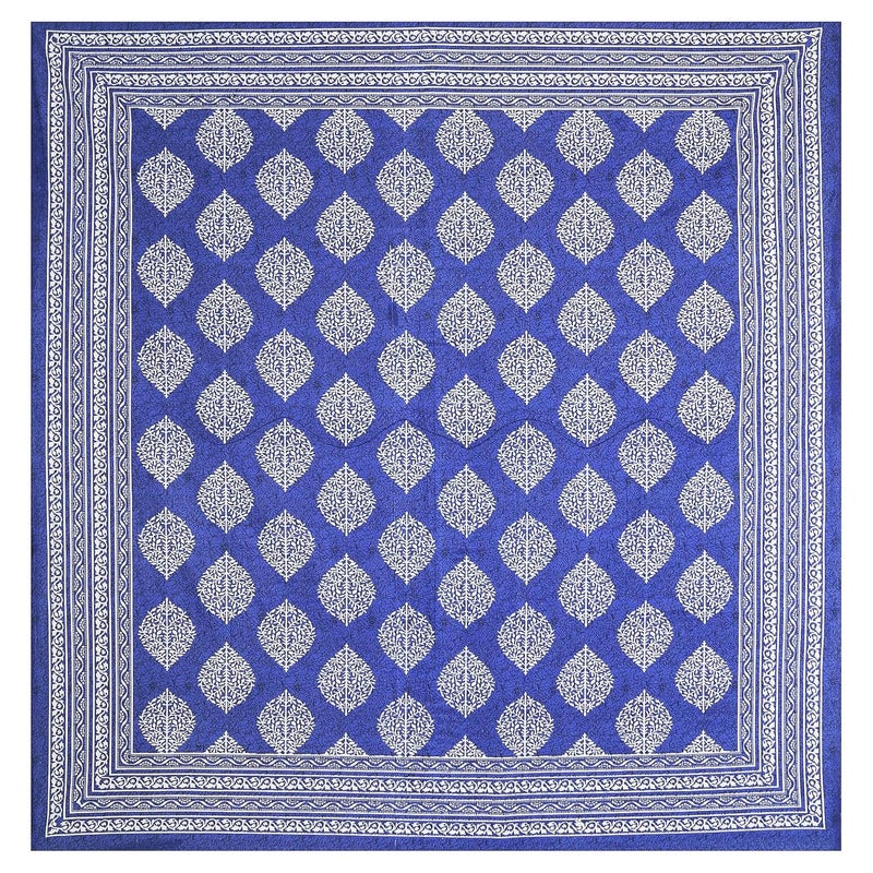 RajasthaniKart Pure 100 Cotton Double Bed Sheet with 2 Pillow Covers Bedsheet for Double Bed Cotton Blue 90x94 inches - Image 3