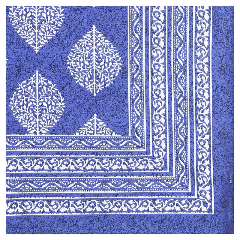 RajasthaniKart Pure 100 Cotton Double Bed Sheet with 2 Pillow Covers Bedsheet for Double Bed Cotton Blue 90x94 inches - Image 4