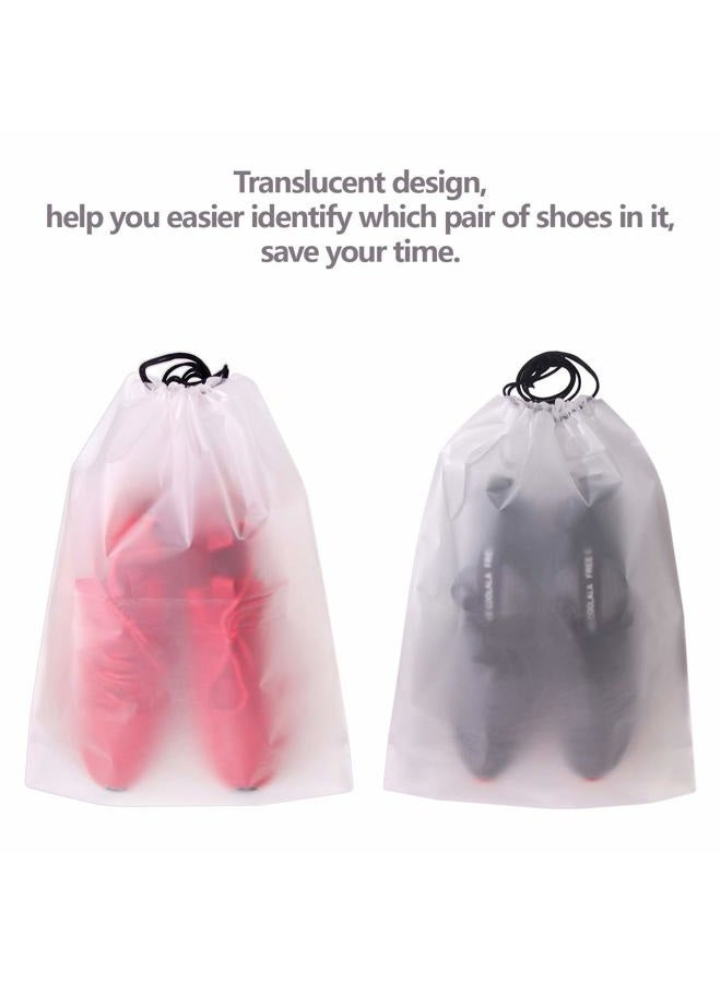 TENABORT Set of 24 Portable Translucent Shoe Bags for Travel Large Clear Shoes Pouch Storage Organizer with Drawstring for Men and Women - Image 3