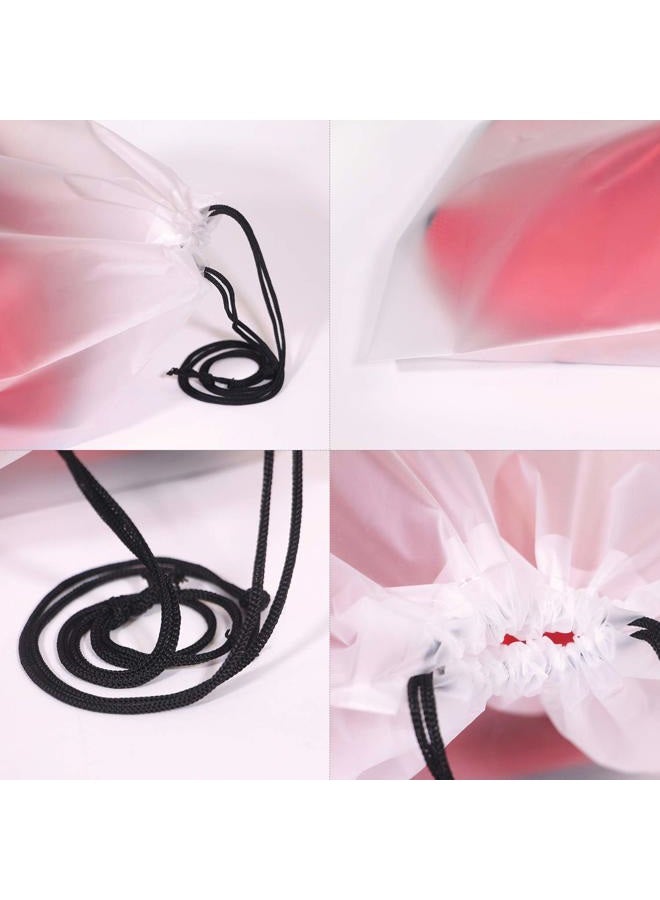 TENABORT Set of 24 Portable Translucent Shoe Bags for Travel Large Clear Shoes Pouch Storage Organizer with Drawstring for Men and Women - Image 4