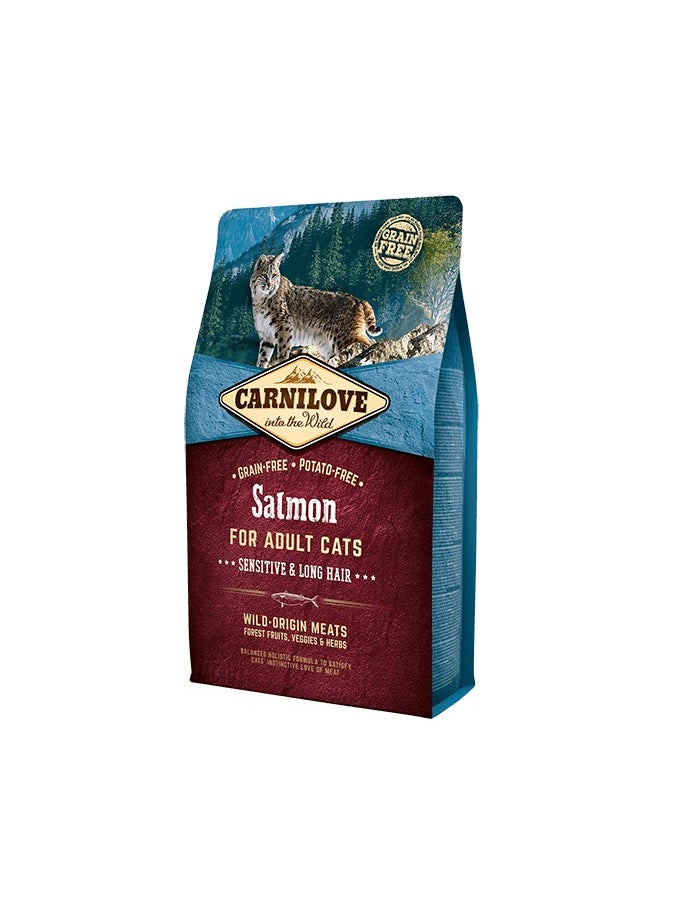 CARNILOVE Salmon Adult Cats - Sensitive & Long Hair 2KG 