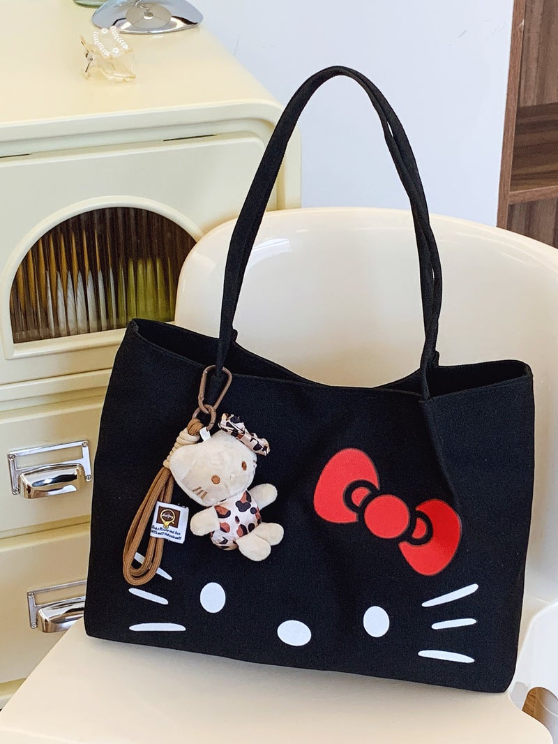 Cute Cartoon Canvas Bag Women'S Large Capacity Commuting Handbag Fashion Easiest For Match Shoulder Tote Bag - Image 2