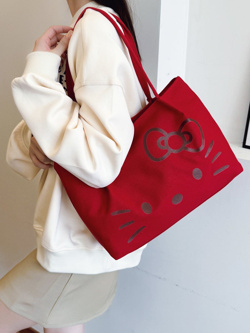 Cute Cartoon Canvas Bag Women'S Large Capacity Commuting Handbag Fashion Easiest For Match Shoulder Tote Bag - Image 4