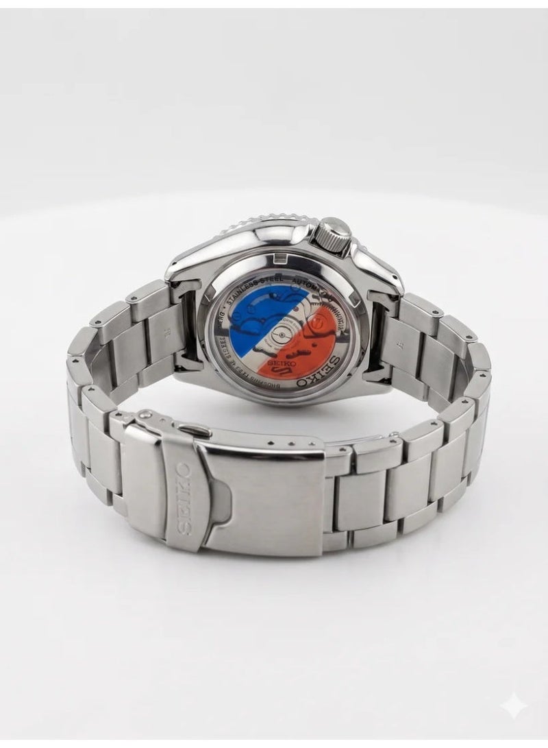 Seiko 5 بيبس الأبيض بقرص فضي - ساعة أوتوماتيكية للرجال - Image 4