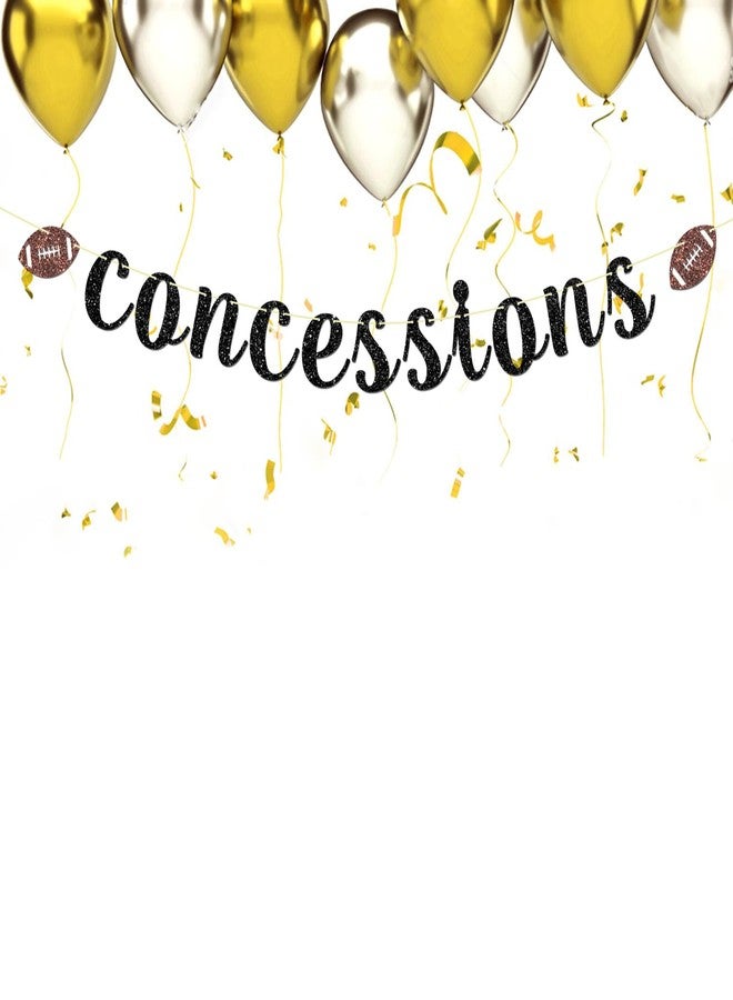 Maicaiffe Football Concessions Banner - Baby Shower Party Decor - Sport Theme Children Birthday - Happy Birthday Party Decorations, Black Glitter - Image 4