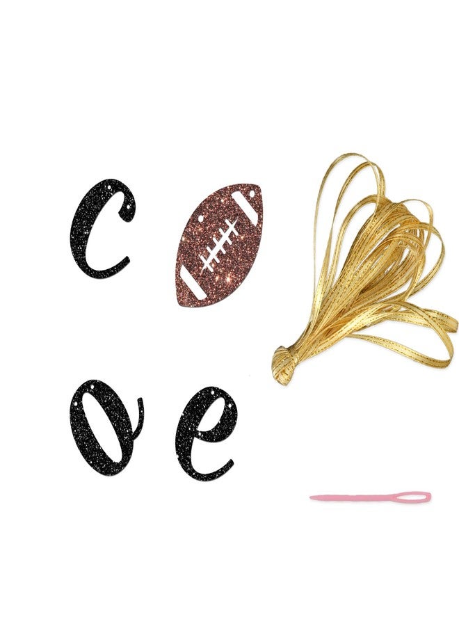 Maicaiffe Football Concessions Banner - Baby Shower Party Decor - Sport Theme Children Birthday - Happy Birthday Party Decorations, Black Glitter - Image 3