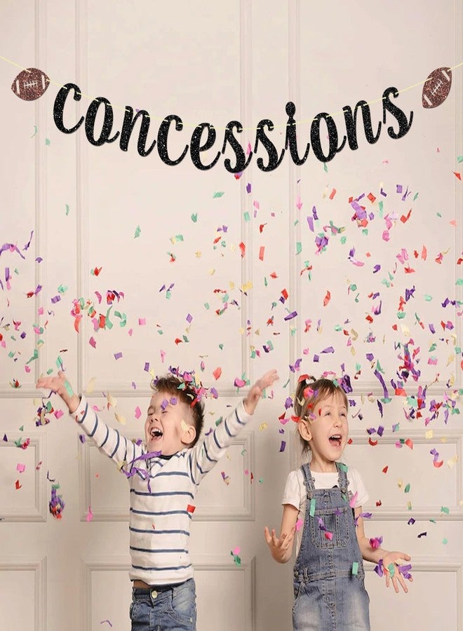 Maicaiffe Football Concessions Banner - Baby Shower Party Decor - Sport Theme Children Birthday - Happy Birthday Party Decorations, Black Glitter - Image 5